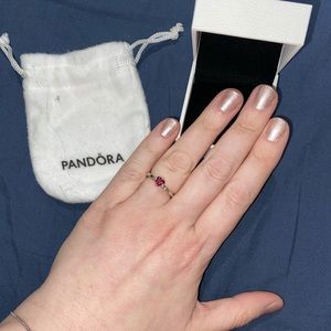 Pandora Sparkling Red Heart Ring